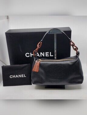 Chanel Caviar Timeless Wood Chain Hobo Bag